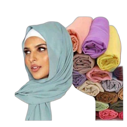 Pack de 6 voiles hijabb en coton multicolore