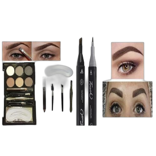 Palette contouring sourcils 7 in 1 + 1 marqueur marron