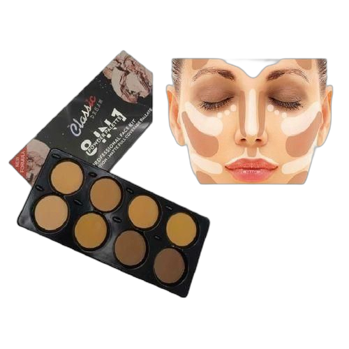 Palette de poudre maquillage face contour 8 couleurs