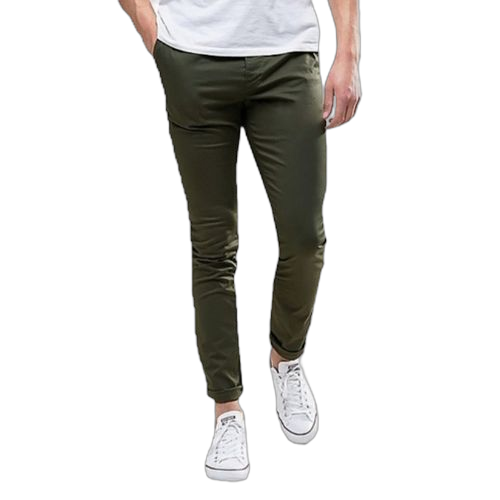 Pantalon kaki vert style fit