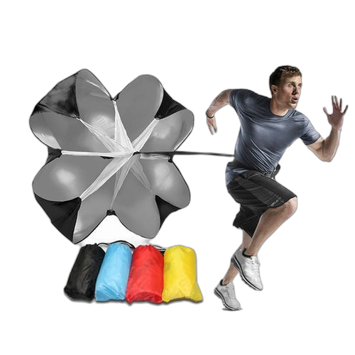 Parapluies de parachute en cours d'exécution de formation de résistance de vitesse extérieure chute accessoires d'outil d'entraînement d'exercice de football(black) = pri