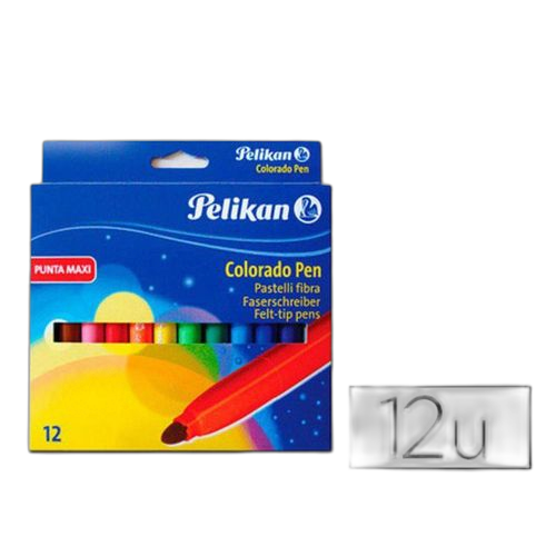 Pelikan boîte de 12 feutres de coloriage– pointe maxi pour couleurs intenses