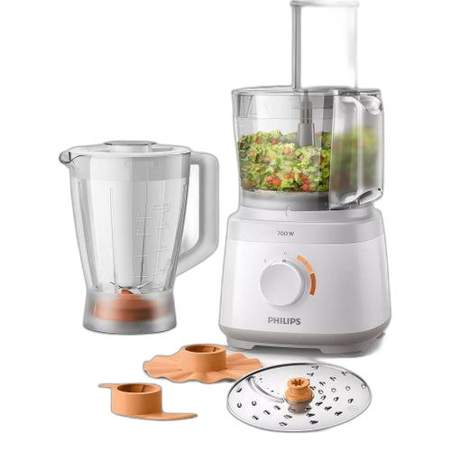 Philips robot de cuisine 19 fonctions, disque 2 en 1 2.1 litres 700w blanc