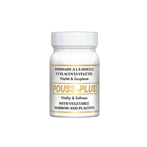 Pommade de cheuveux "pouss plus" blanc/jaune