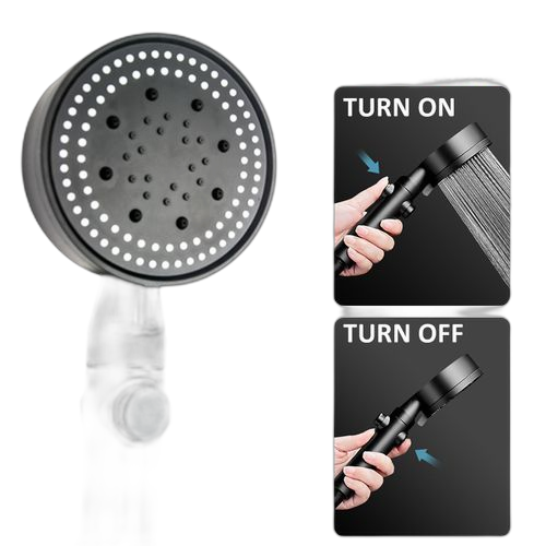 Pommeau de douche 5 modes réglable noir