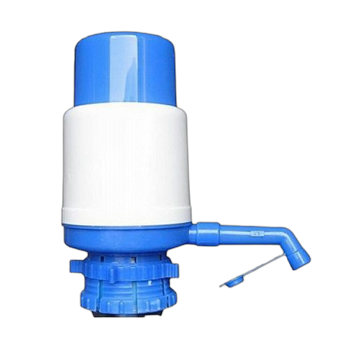 Pompe à eau vissable sur bouteille bleu blanc