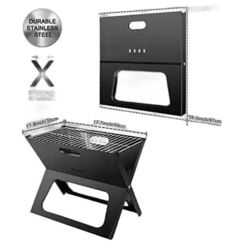 Portable barbecue au charbon pliant barbecue grill en acier