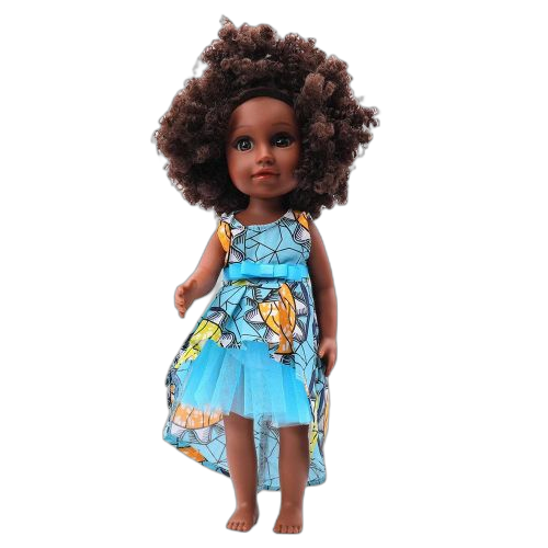 Poupée africaine 35cm avec sa robe