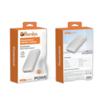Power bank 20000mah blanc avec 1 entrée micro/type c et 2 sorties