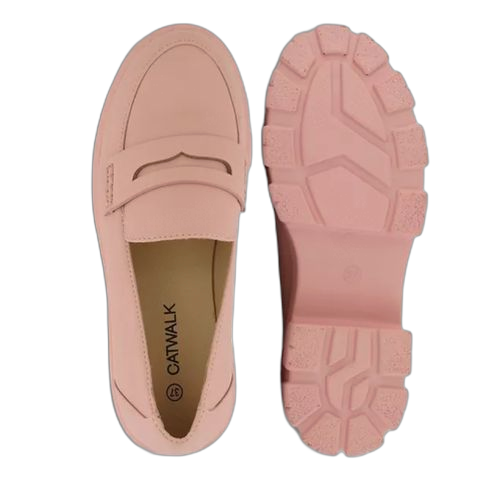 Primark mocassins en cuir rose pour femme venant de londres