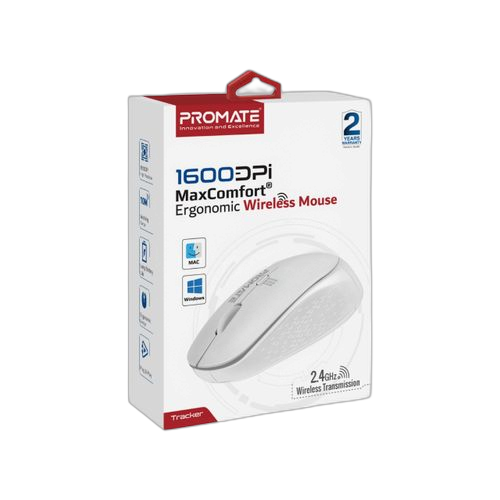 Promate souris ergonomique sans fil maxcomfort® 1 600 dpi promate rouge