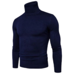 Pull à col roulé pour homme en coton et polyester bordeaux