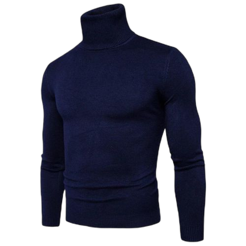 Pull à col roulé pour homme en coton et polyester bordeaux
