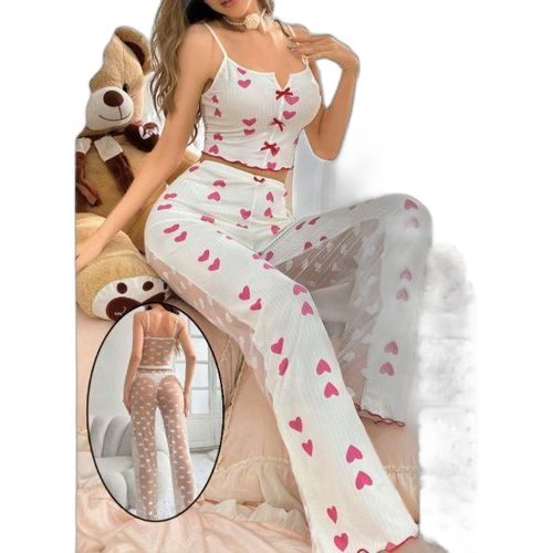 Pyjama sexy érotique multicolor pantalon et debardeur