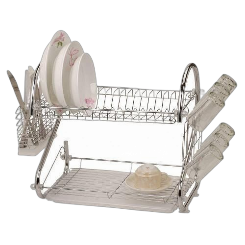 Range vaisselle 3 en 1 2 niveaux séchoir assiettes, tasses & bols