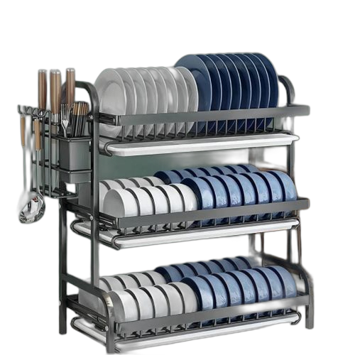 Range vaisselles, egouttoir en fer 3 niveaux
