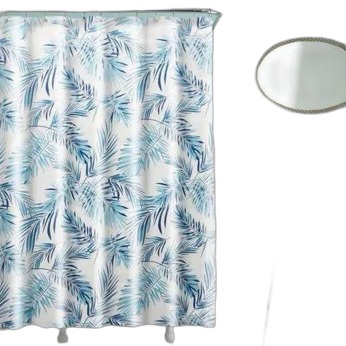 Rideau de douche avec crochets 182x182 cm