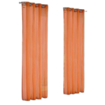 Rideaux orange avec anneaux pour salon ou chambre 2 pièces