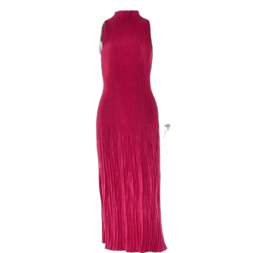 Robe longue avec plissé_rose