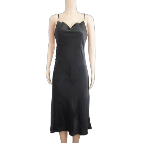 Robe mi longue à boutons noir