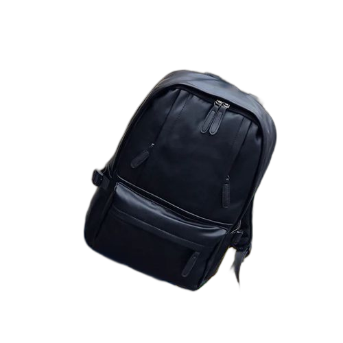 Sac a dos en cuir pu noir, classe et élégant unisexe