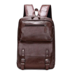 Sac a dos en cuir pu pour ordinateur doux et élégant marron