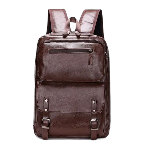 Sac a dos en cuir pu pour ordinateur doux et élégant marron