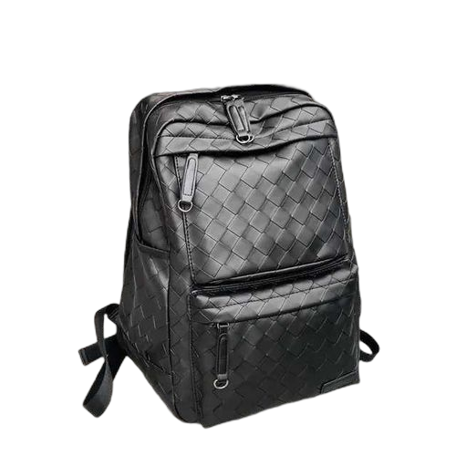 Sac a dos en cuir tissé doux et élégant pour ordinateur