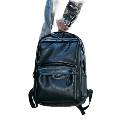 Sac a dos ordinateur en cuir pu marron décontracte pour hommes et femmes