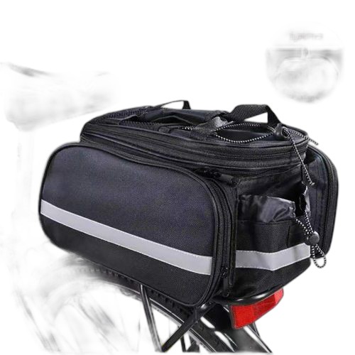 Sac à bagages de cyclisme, avec housse de pluie, sac de selle arrière pour cadre de vélo, sac à bagages avec bordure réfléchissante et porte selle à grande poche