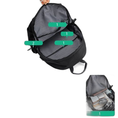 Sac à dos pour ordinateur 15 pouces avec port usb noir gris