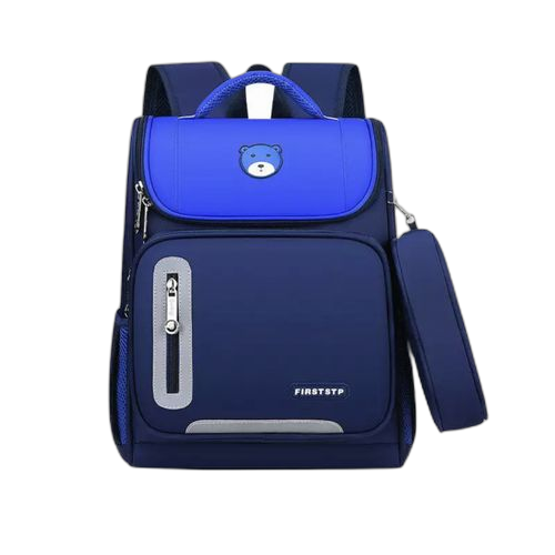 Sac à dos scolaire moyen + pochette bleu