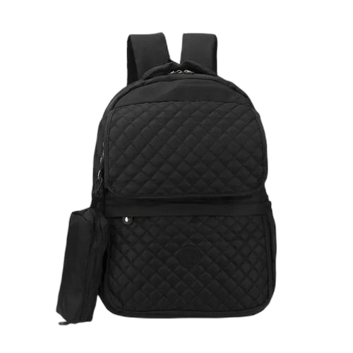 Sac à dos +trousse de couleur unie pour adolescent/e multifonctions