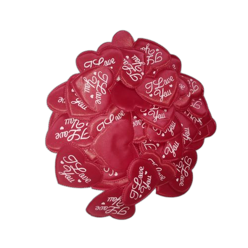 Sachet de 50 pétales de rose forme coeur imprimés i love you rose fushia – Image 3