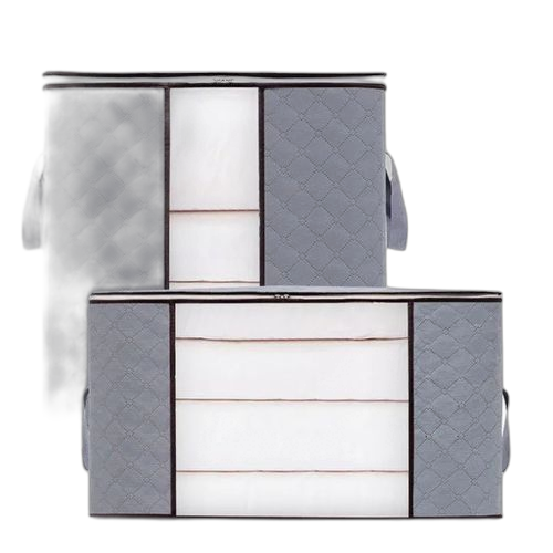 Sai 2 pièces couette grand sac de rangement tissu non tissé surdimensionné étanche à l'humidité sac de rangement gris