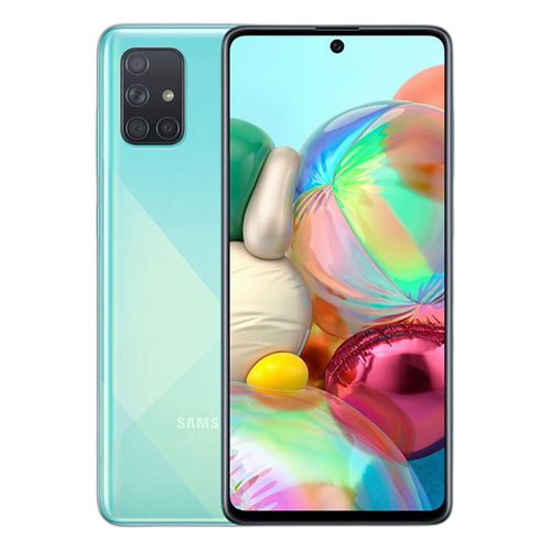 Samsung galaxy a71 rom 128go ram 8go 64+12+5+5mp bleu 24 mois de garantie