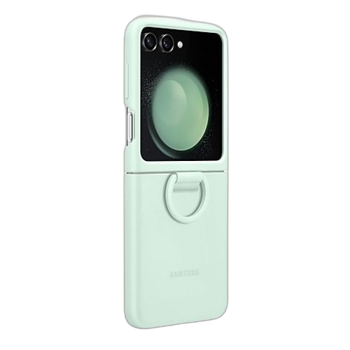 Samsung pochette coque en silicone avec anneau pour galaxy z flip5 verte
