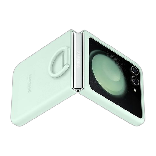 Samsung pochette coque en silicone avec anneau pour galaxy z flip5 verte