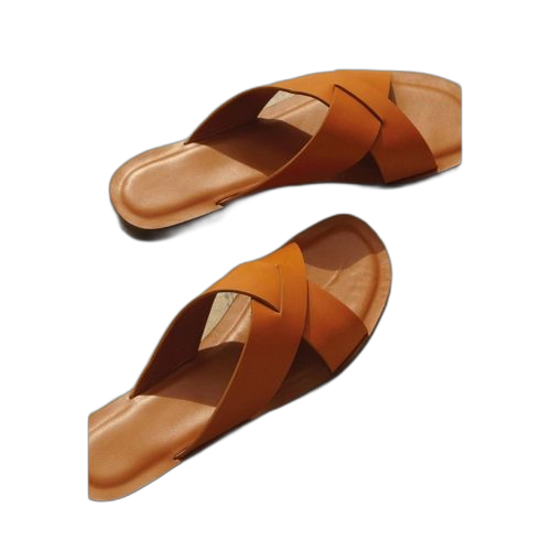 Sandale acomo cuir bande croisé marron