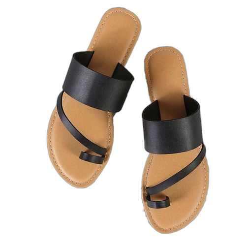 Sandales en similicuirpour femme noir(fabrication locale)