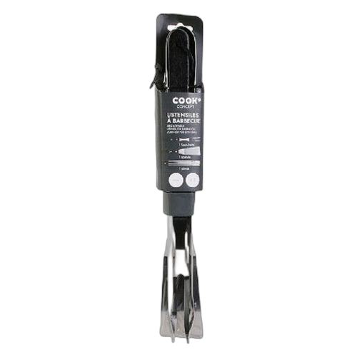 Set de 3 ustensiles à bbq avec manches en bois et acier inoxydable 36cm