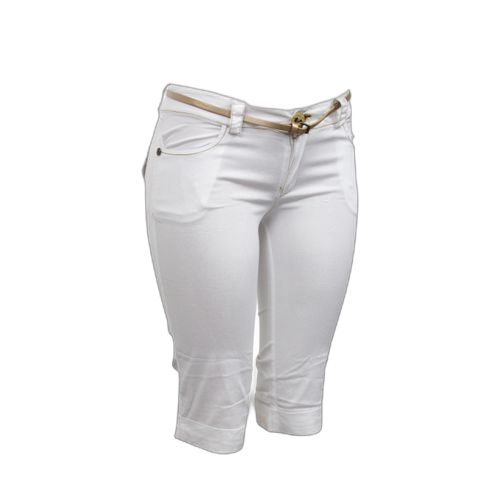 Shortblanc avec ceinture marron