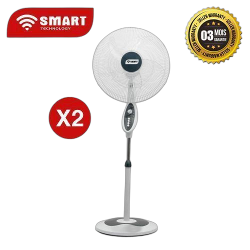 Smart technology pack de 2 ventilateurs 18" stv1840c blanc garantie 3 mois