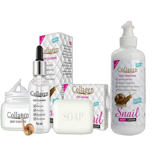 Snail collagen packs 4 (sérum, crème, savon, lotion) collagen snail anti age, anti rides