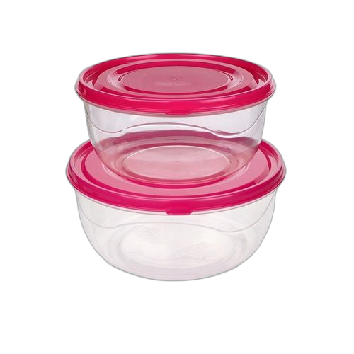 Soft & lock set de 2 bols ronde de rangement en plastique