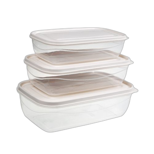 Soft & lock set de 3 bols ronde de rangement en plastique