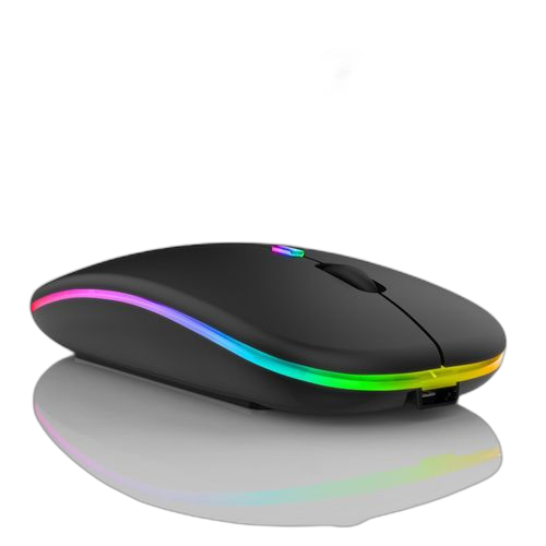 Souris éclairée bluetooth sans fil rechargeable noir
