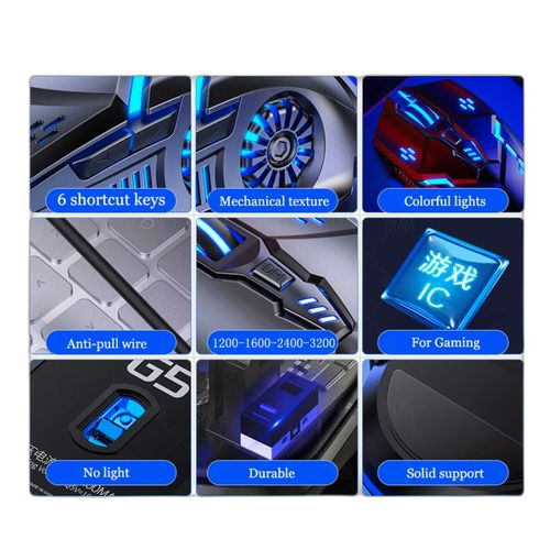 Souris de jeu filaire 3200 dpi