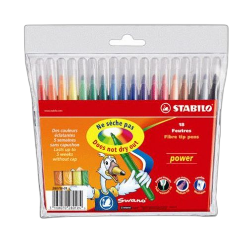 Stabilo étui de 18 feutres de coloriage stabilo power pointe moyenne