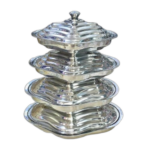 Stainless steel ensemble 4 bols avec couvercle inox 4pcs